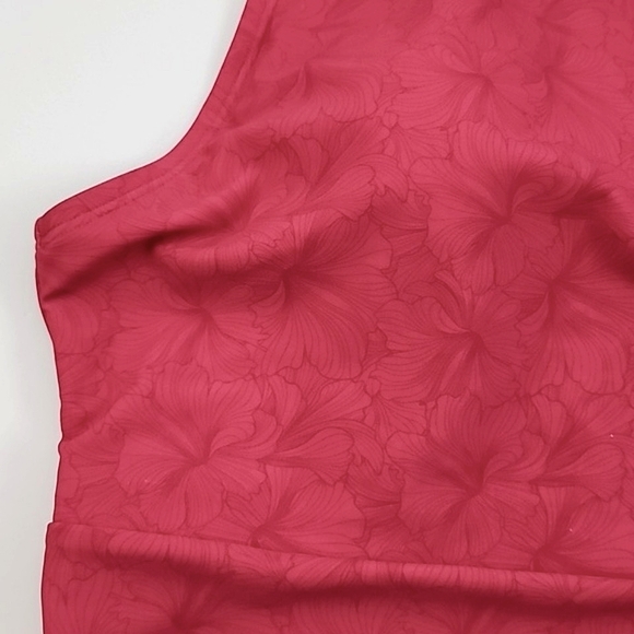 ROOTS Women's One Piece Pink Swimsuit  Floral Print High Neck High Back Sz 10 - Picture 4 of 16